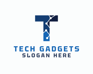 Cyber Tech Letter T logo design