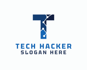 Cyber Tech Letter T logo design