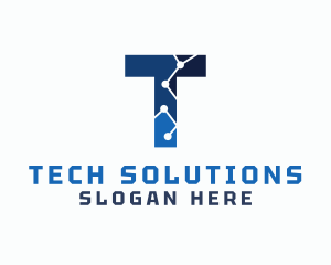 Cyber Tech Letter T logo design