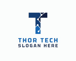 Cyber Tech Letter T logo design