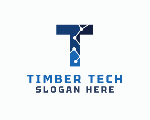 Cyber Tech Letter T logo design