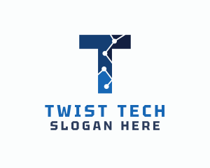 Cyber Tech Letter T logo design