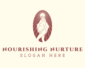 Nude Pregnant Woman logo design