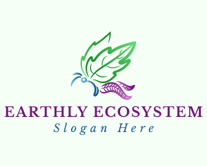 Gradient Butterfly Leaf logo