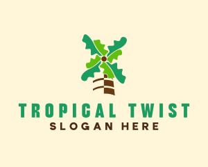 Tropical Coconut Tree logo design