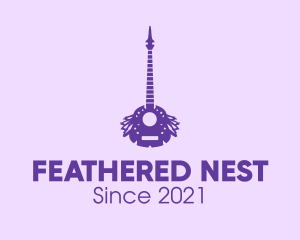 Purple Guitar Feathers logo