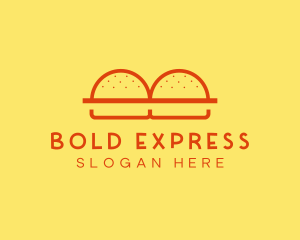 Minimalist Burger Buns Diner logo design