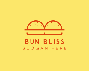 Minimalist Burger Buns Diner logo design