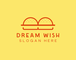 Minimalist Burger Buns Diner logo design