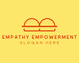 Minimalist Burger Buns Diner logo design