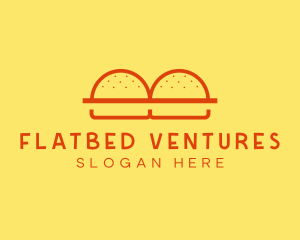 Minimalist Burger Buns Diner logo design