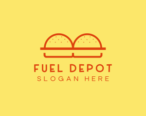 Minimalist Burger Buns Diner logo design