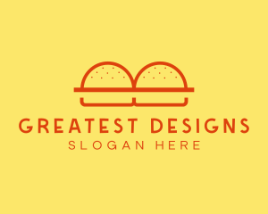 Minimalist Burger Buns Diner logo design