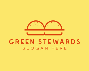 Minimalist Burger Buns Diner logo design