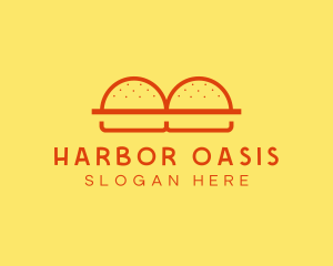 Minimalist Burger Buns Diner logo design