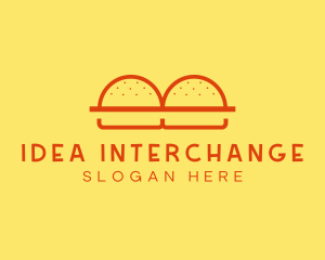 Minimalist Burger Buns Diner logo design