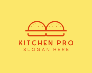 Minimalist Burger Buns Diner logo design