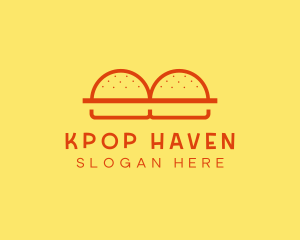 Minimalist Burger Buns Diner logo design