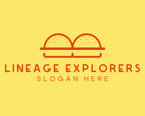 Minimalist Burger Buns Diner logo design