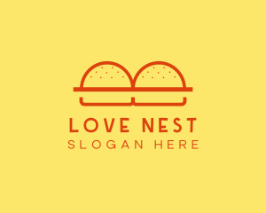 Minimalist Burger Buns Diner logo design