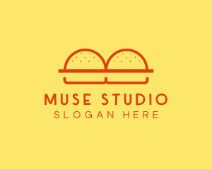 Minimalist Burger Buns Diner logo design