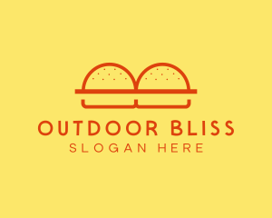 Minimalist Burger Buns Diner logo design