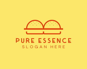 Minimalist Burger Buns Diner logo design