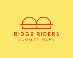 Minimalist Burger Buns Diner logo design