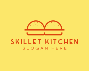 Minimalist Burger Buns Diner logo design