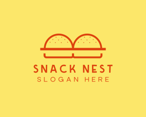 Minimalist Burger Buns Diner logo design