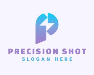 Gradient Lightning Letter P logo design