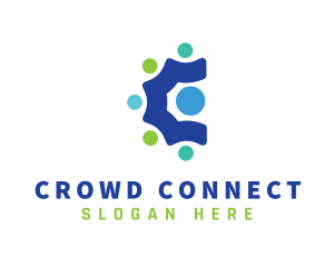 Colorful Crowd Letter C logo