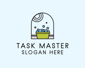 Washing Laundry Basin  logo design