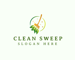 Cleaning Natural Broom  logo design