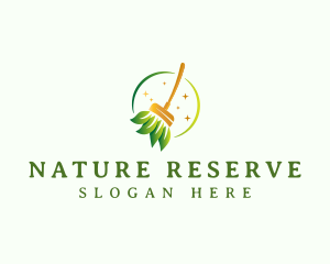 Cleaning Natural Broom  logo design