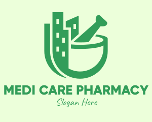 Green Building Pharmacy logo design