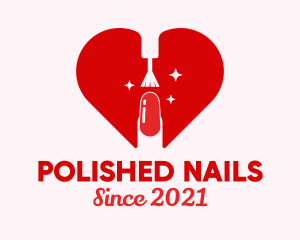 Heart Nail Polish Spa logo design