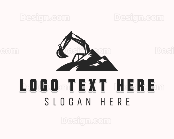 Excavation Mountain Construction Logo