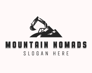 Excavation Mountain Construction logo design