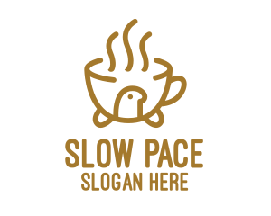 Stroke Brown Turtle Coffee logo design