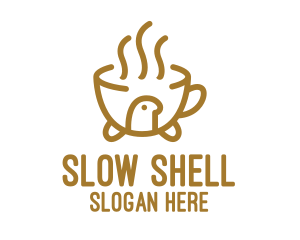 Stroke Brown Turtle Coffee logo design