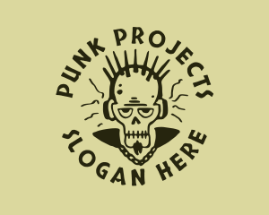 Punk Rock Skull logo design