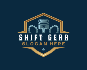 Piston Gear Shield logo design