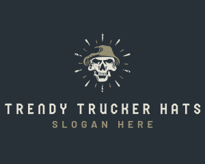 Skull Hat Streetwear logo design