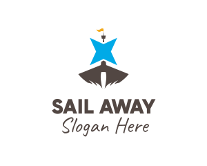 Star Sailing Boat logo design