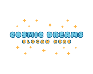 Quirky Bubbly Cosmic Star logo design