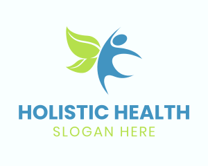 Dancing Human Leaf Wings logo
