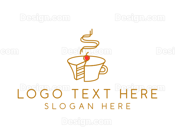 Cake Coffee Cup Logo