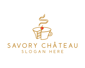 Cake Coffee Cup logo design