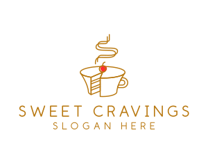 Cake Coffee Cup logo design